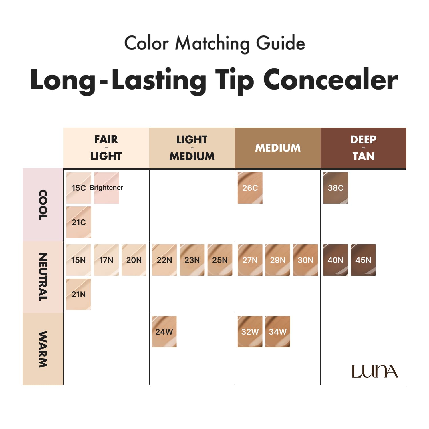 [NEW] LUNA Long Lasting Tip Concealer 27N | Hydrating Full-Coverage Concealer 0.26 oz | AEKYUNGLUNA