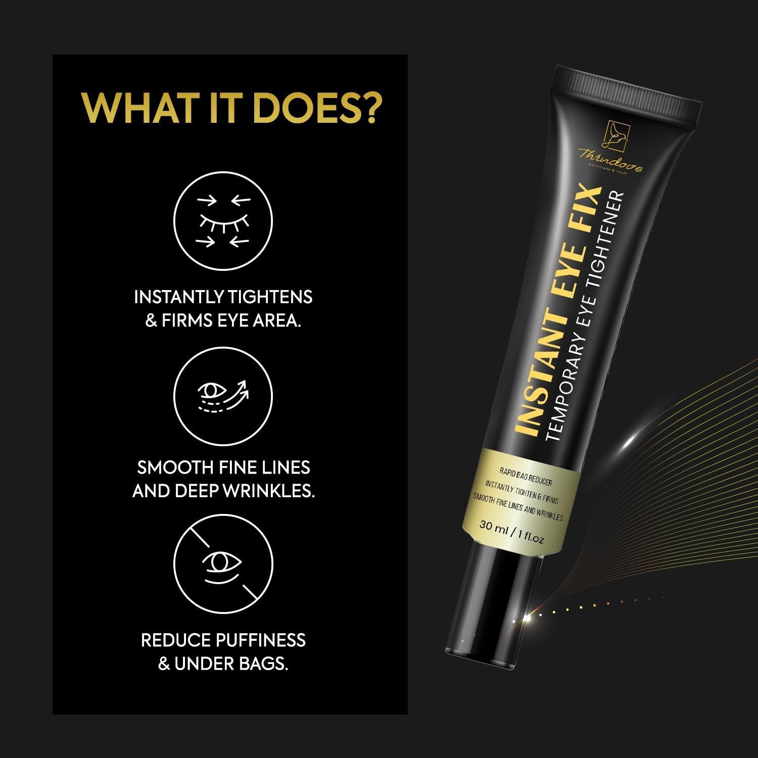 Aemerry Temporary Instant Eye Tightener Cream – Firms, Lifts & Smooths Under-Eye & Face (1 oz)