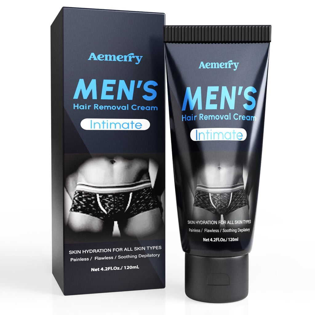 Aemerry Intimate Hair Removal Cream for Men – Painless Depilatory for Arms, Legs, Chest & Bikini