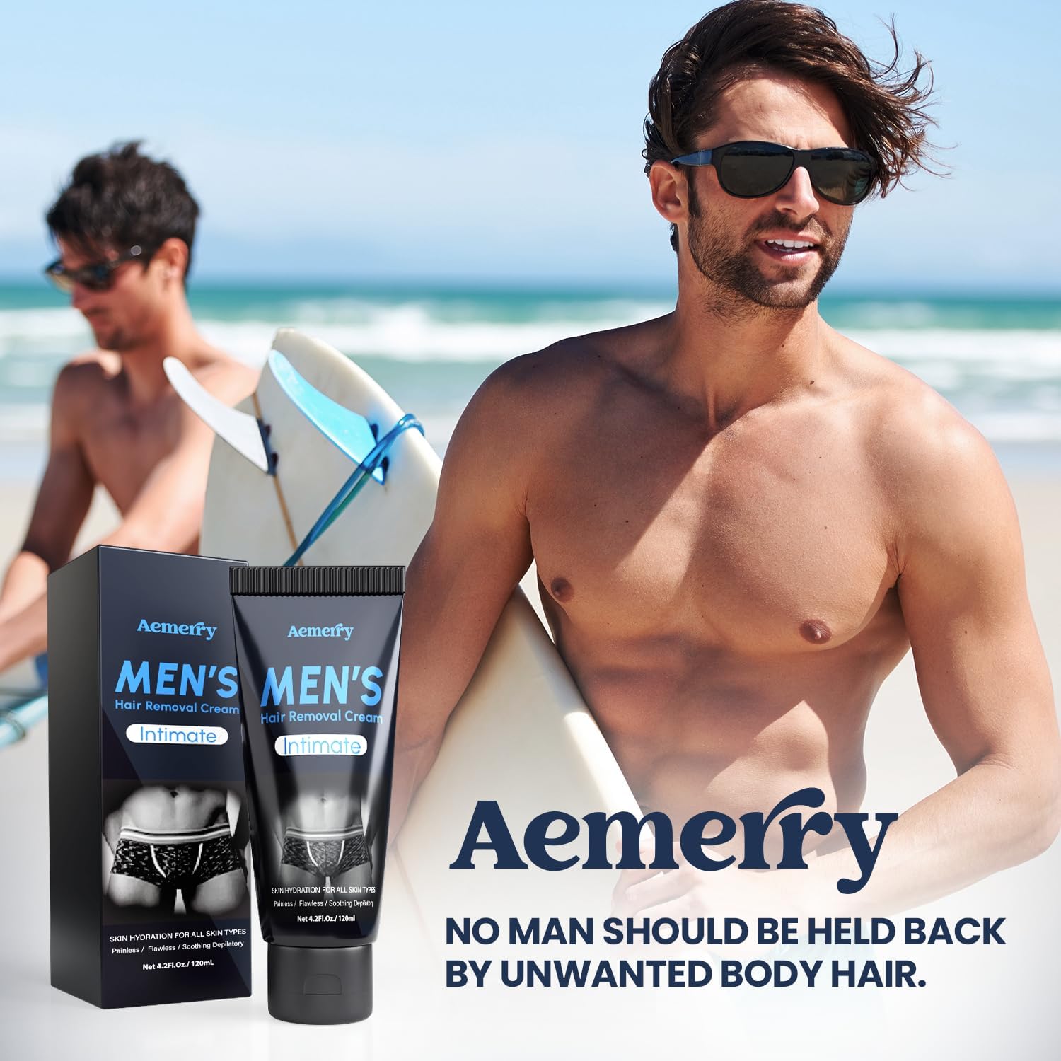 Aemerry Intimate Hair Removal Cream for Men – Painless Depilatory for Arms, Legs, Chest & Bikini