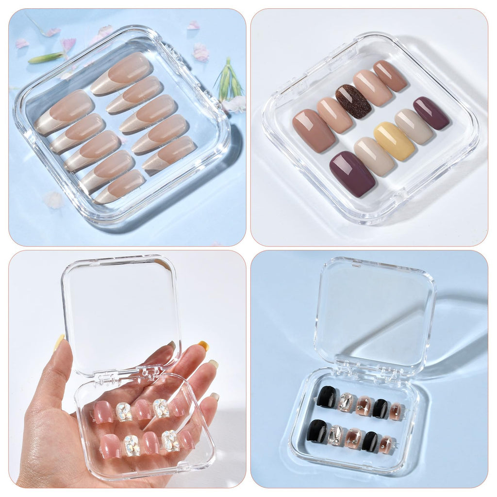 Aemygo 48-Set Press On Nail Storage Box – Clear Acrylic Display Case with Snap Closure
