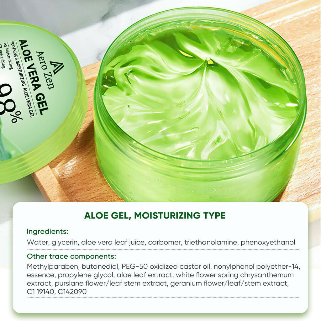 Aero Zen 3-Pack Pure Aloe Vera Gel – 98% Aloe for Face, Body & Hair (30oz)