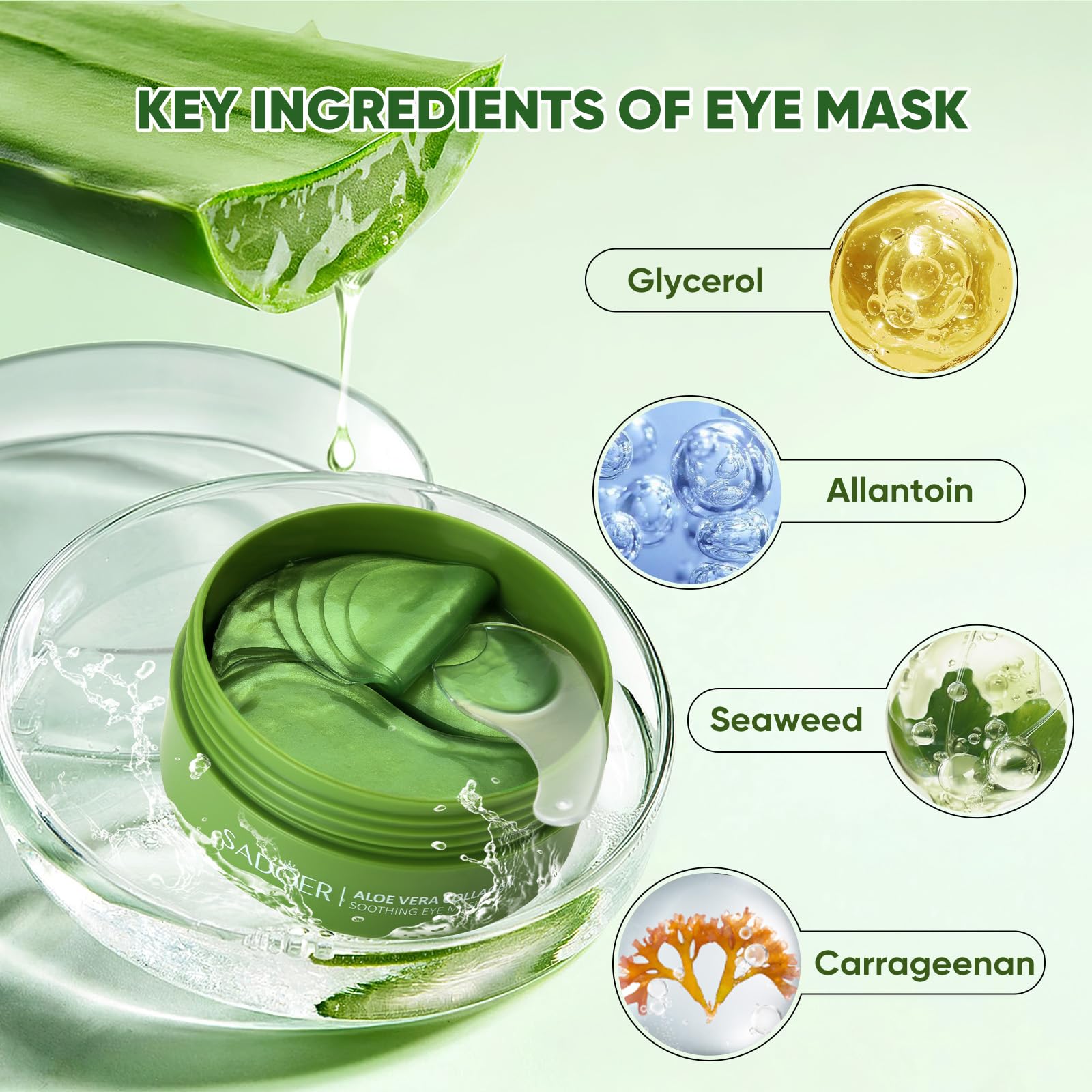 Aero Zen Aloe Vera Eye Mask (120 pcs) – Hydration, Puffiness & Dark Circle Support