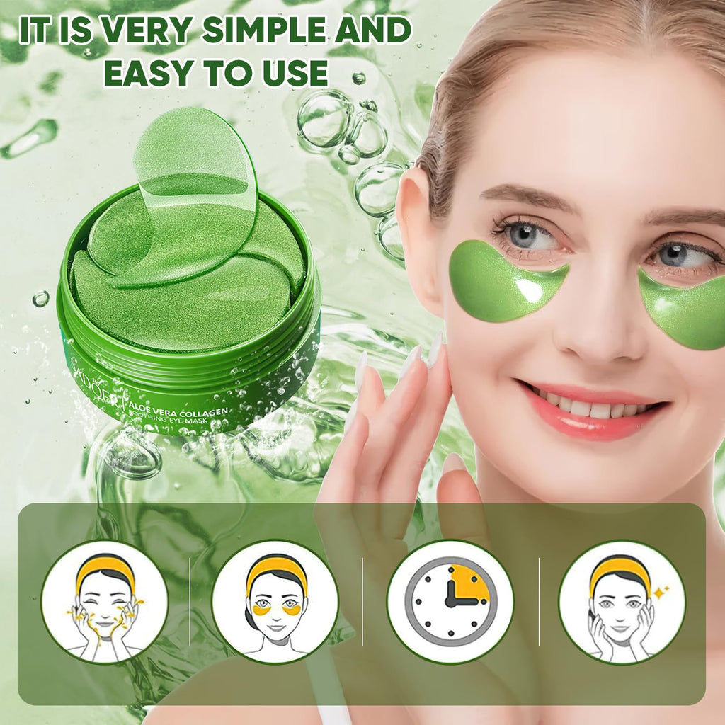 Aero Zen Aloe Vera Eye Mask (120 pcs) – Hydration, Puffiness & Dark Circle Support