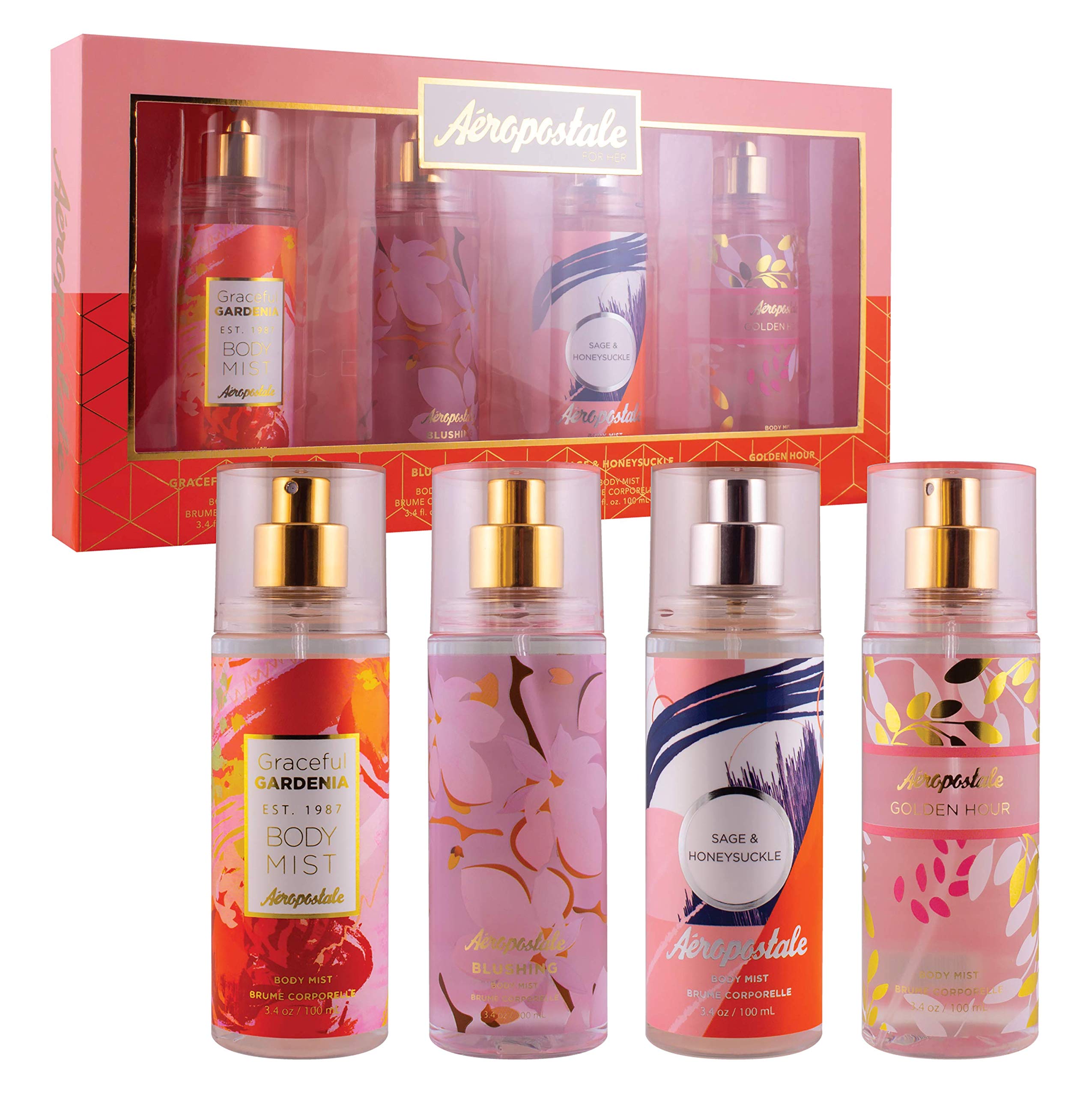 Aeropostale Artistic Expression Gift Set for Her – 4pc Body Mist Coffret, 13.6 Fl Oz