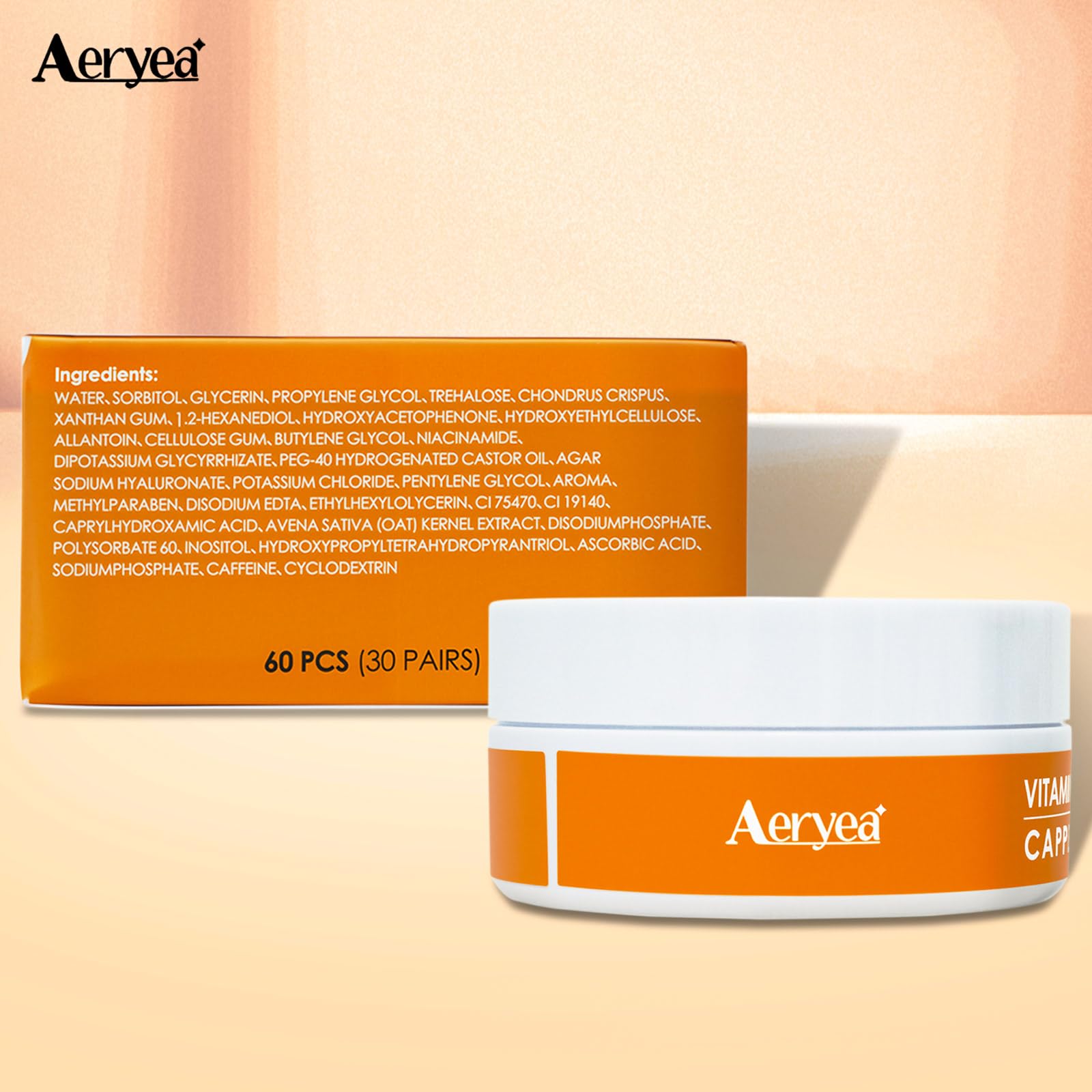 Aeryea Under Eye Patches - Vitamin C & Caffeine (30 Pairs)