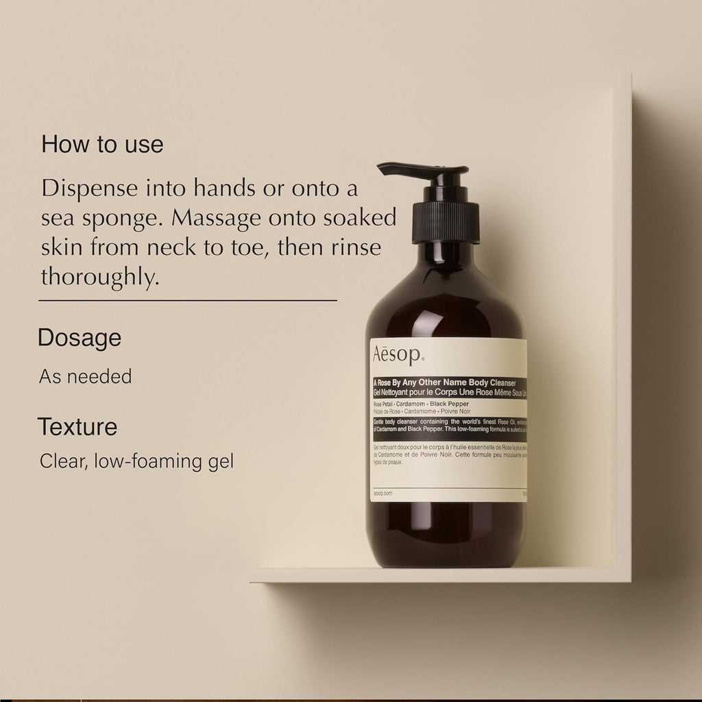 Aesop A Rose By Any Other Name Body Cleanser + Refill – Gentle Rose Petal Oil, 2 x 16.9 oz