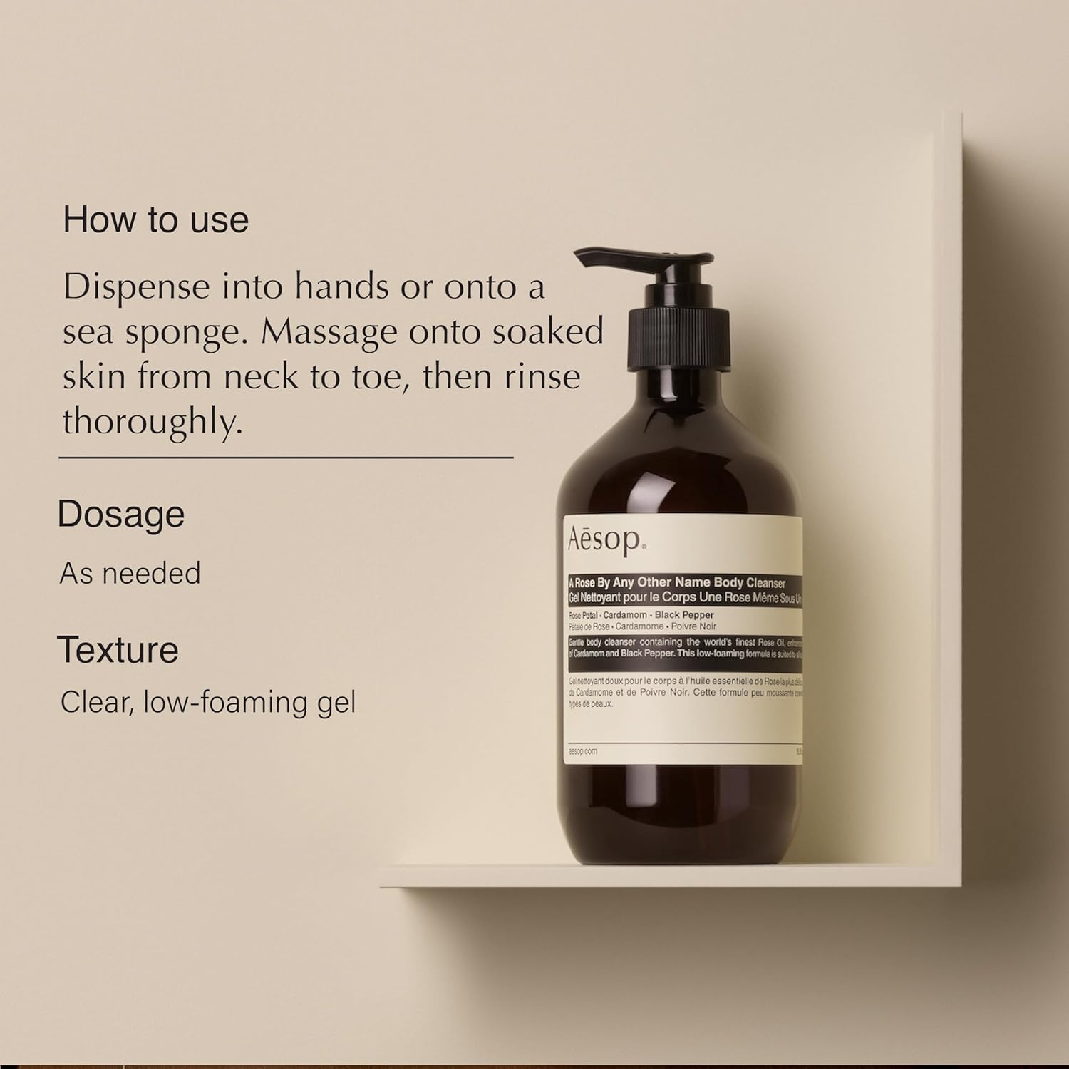 Aesop A Rose By Any Other Name Body Cleanser + Refill – Gentle Rose Petal Oil, 2 x 16.9 oz