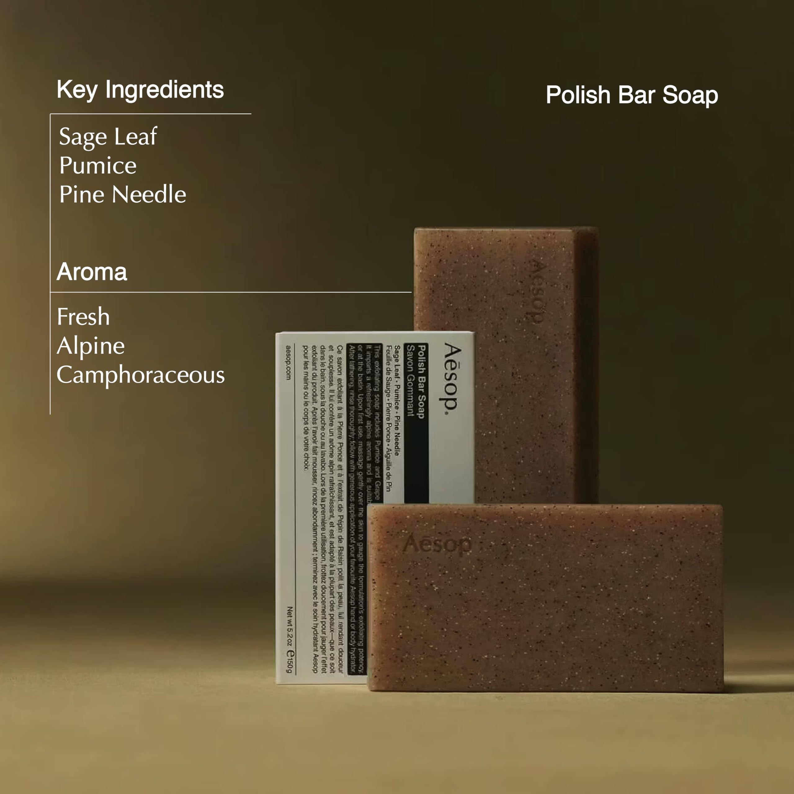 Aesop Bar Soap Trio – Cleanse, Exfoliate & Nourish (5.2 oz x3) | All Skin Types