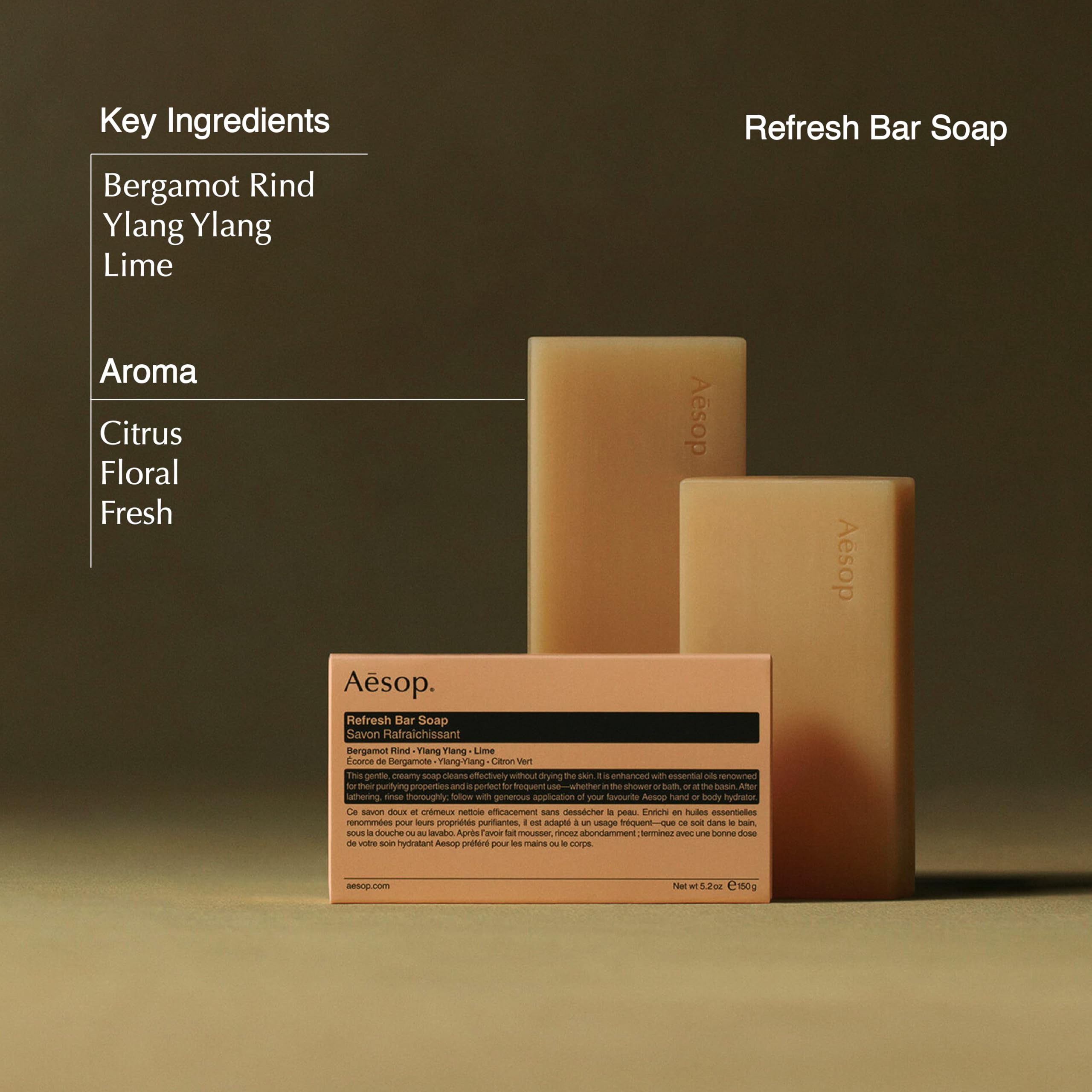 Aesop Bar Soap Trio – Cleanse, Exfoliate & Nourish (5.2 oz x3) | All Skin Types