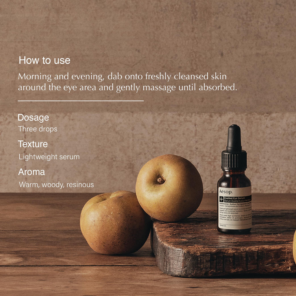 Aesop Exalted Eye Serum | Lightweight Vitamin Hydration (0.5 oz / 15 mL)