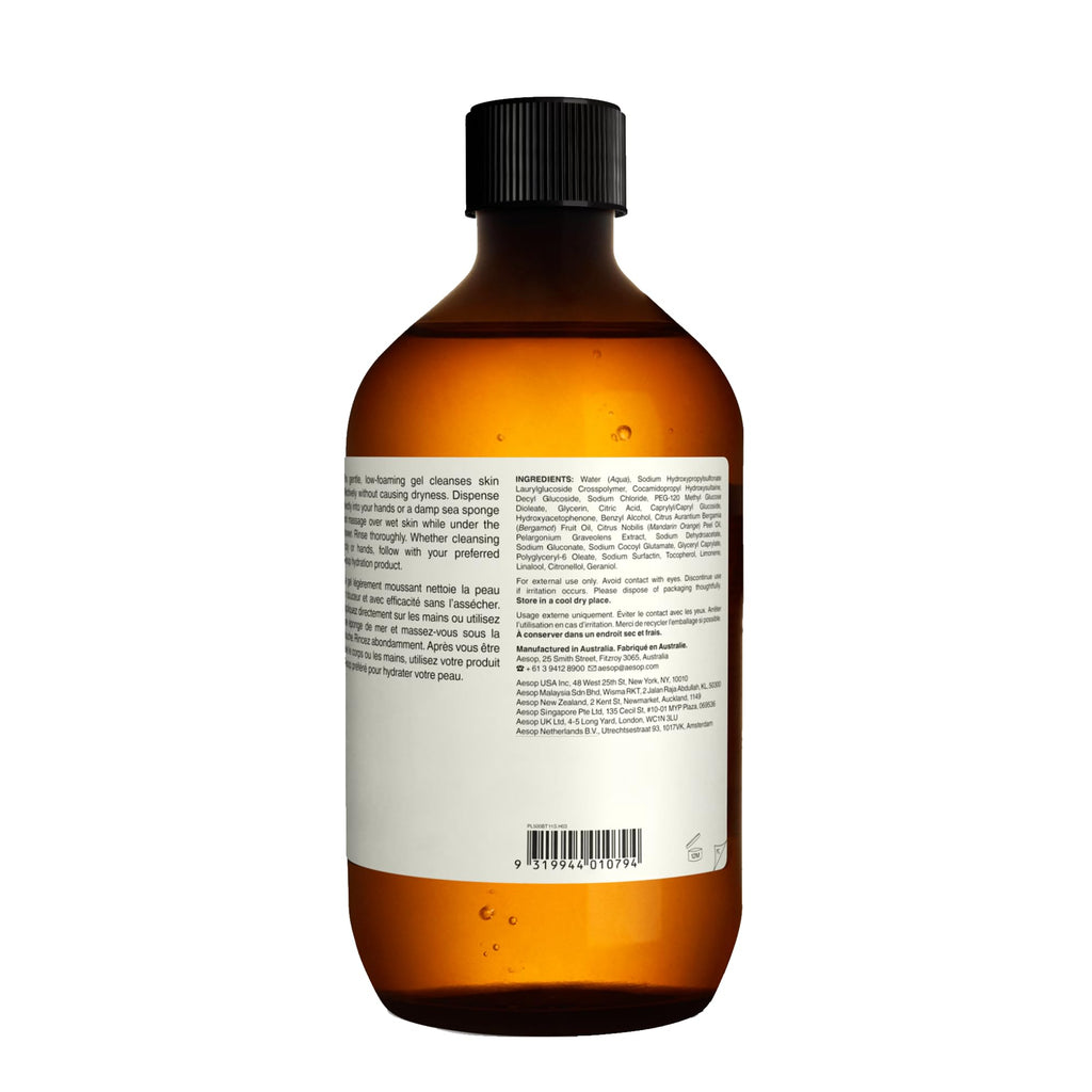Aesop Geranium Leaf Body Cleanser Refill | Invigorating Gel | Green & Citrus | 16.9 fl oz x3