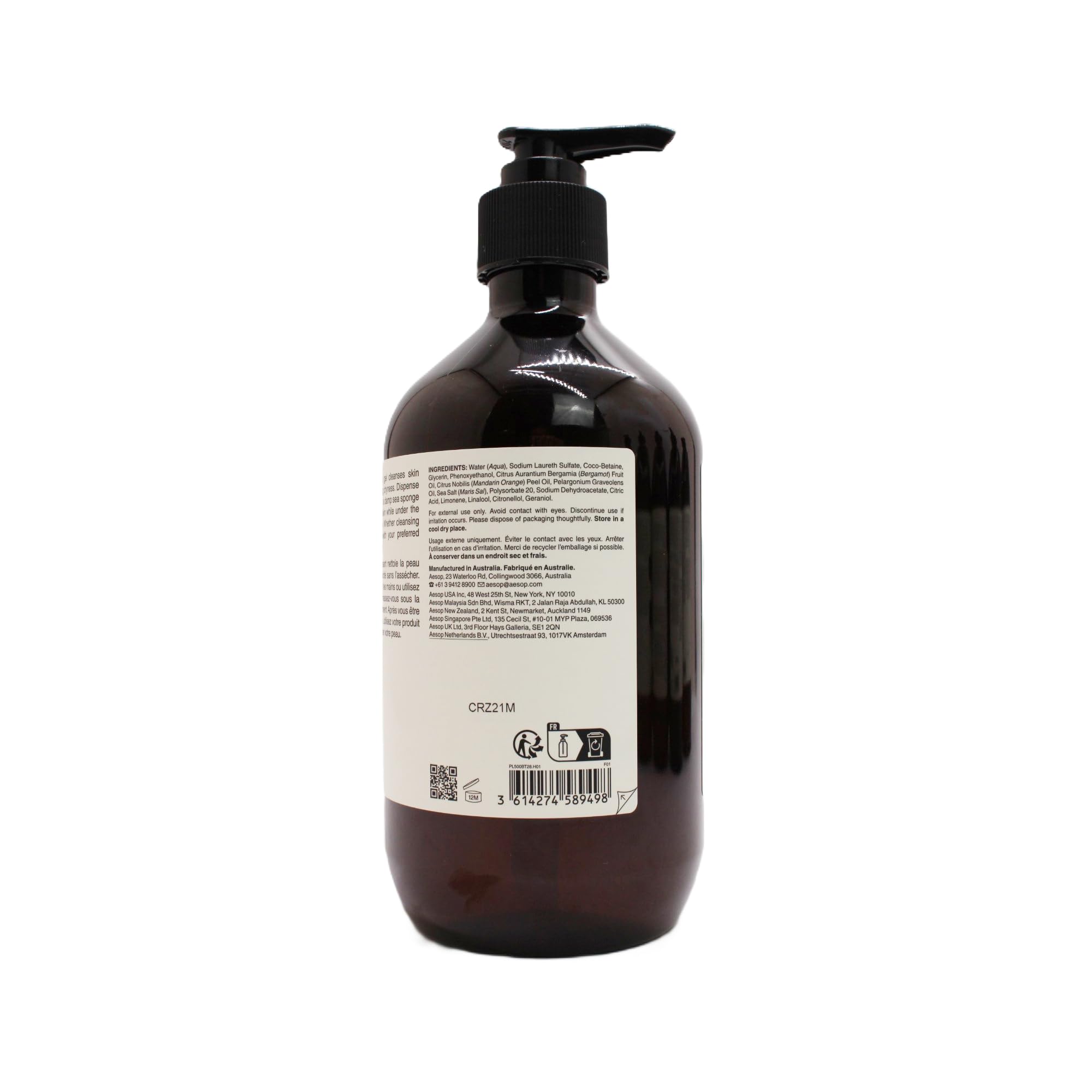 Aesop Geranium Leaf Body Cleanser + Refill | Invigorating Cleansing Gel, 16.9 oz Pack of 2
