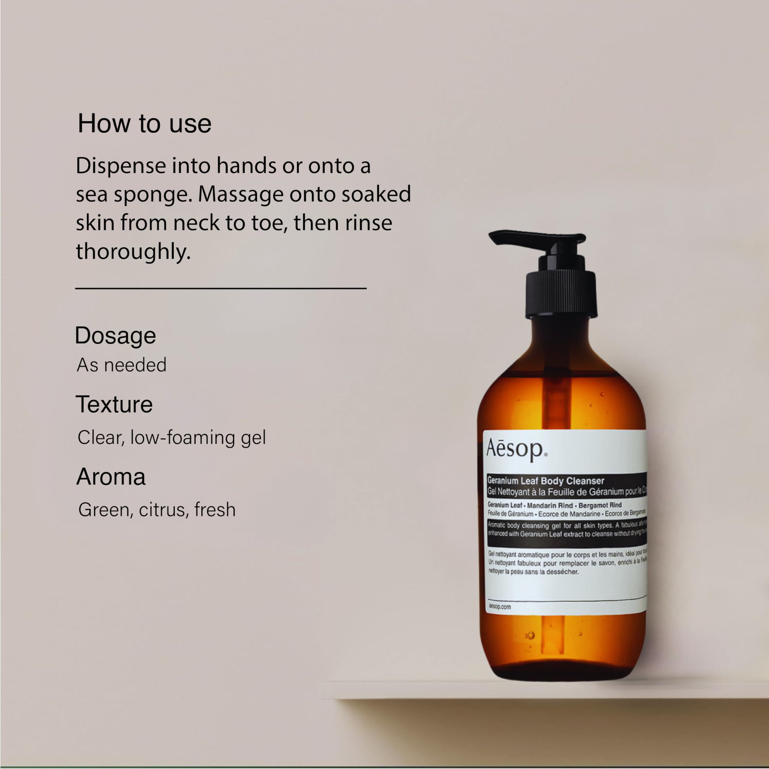 Aesop Geranium Leaf Body Cleanser + Scrub | 16.9 oz + 6.2 oz Duo