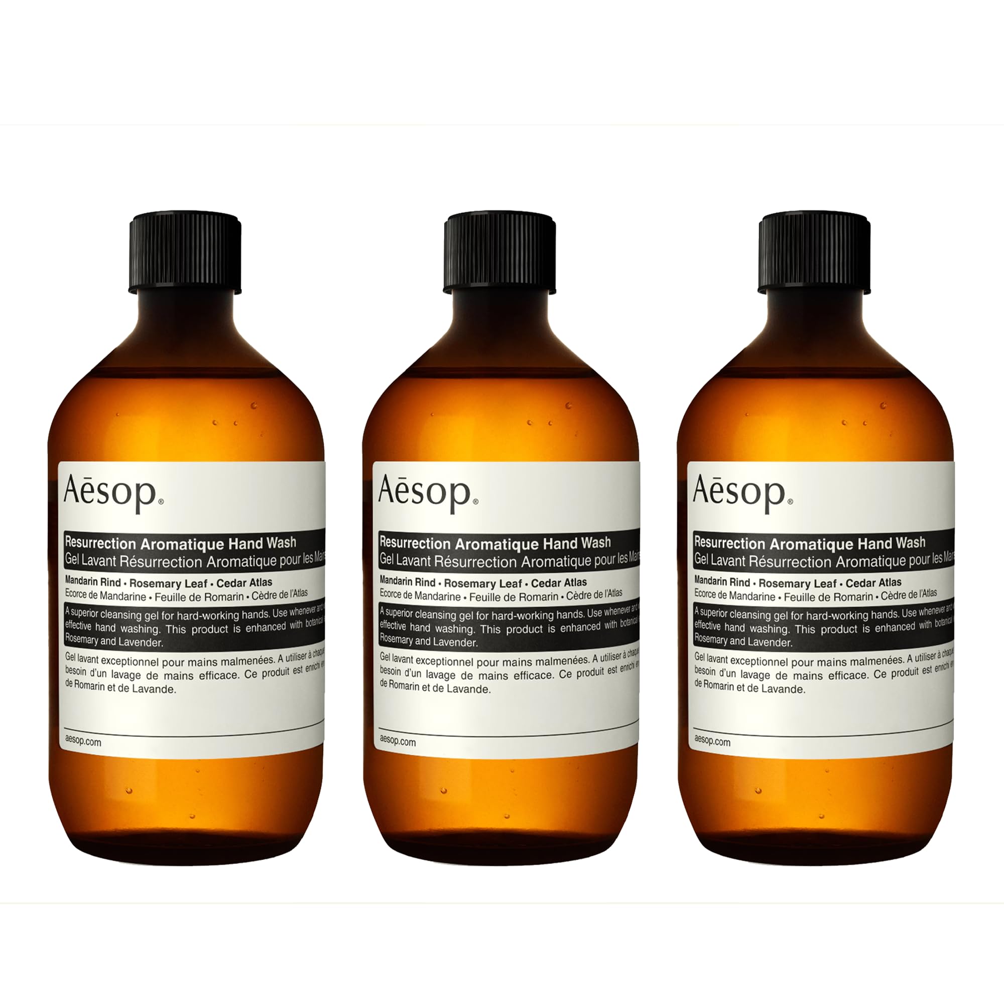 Aesop Resurrection Aromatique Hand Wash Refill — Gentle Cleanser (3 x 500mL)