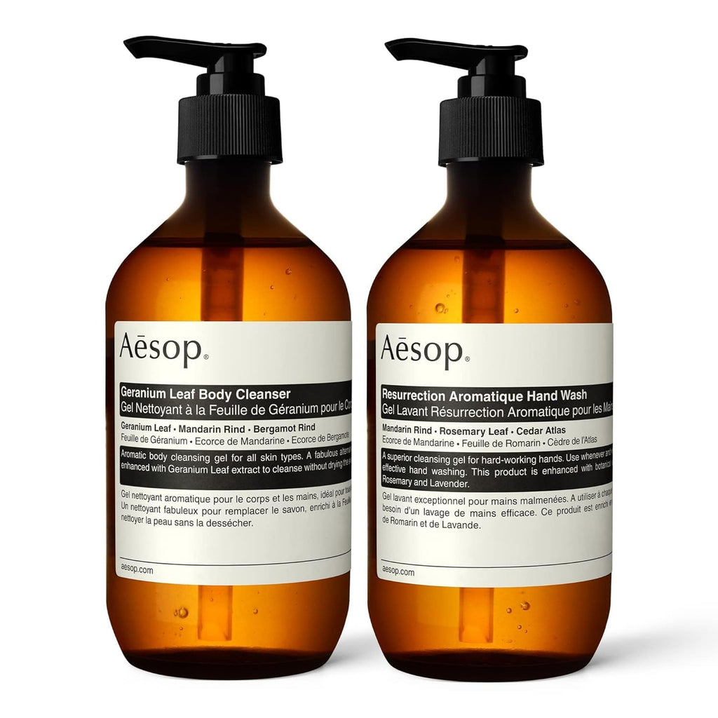 Aesop Resurrection Aromatique Hand Soap & Geranium Leaf Body Cleanser – Paraben, Cruelty-Free & Vegan, 16.9 oz