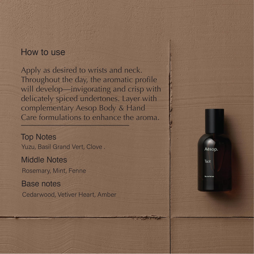 Aesop Tacit Eau de Parfum – Yuzu, Basil & Vetiver | Unisex, 1.6 fl oz