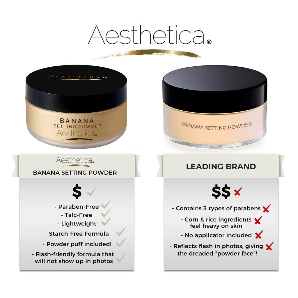 Aesthetica Banana Loose Setting Powder – Matte Finish with Velour Puff