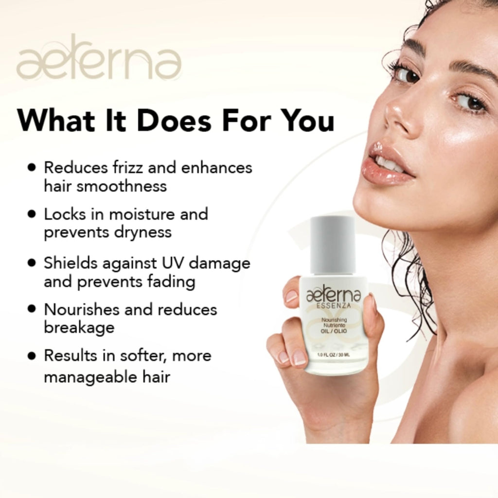 Aeterna ESSENZA Nourishing Hair Oil | Linseed & UV Protection | Lightweight, Non-Greasy – 30 ml