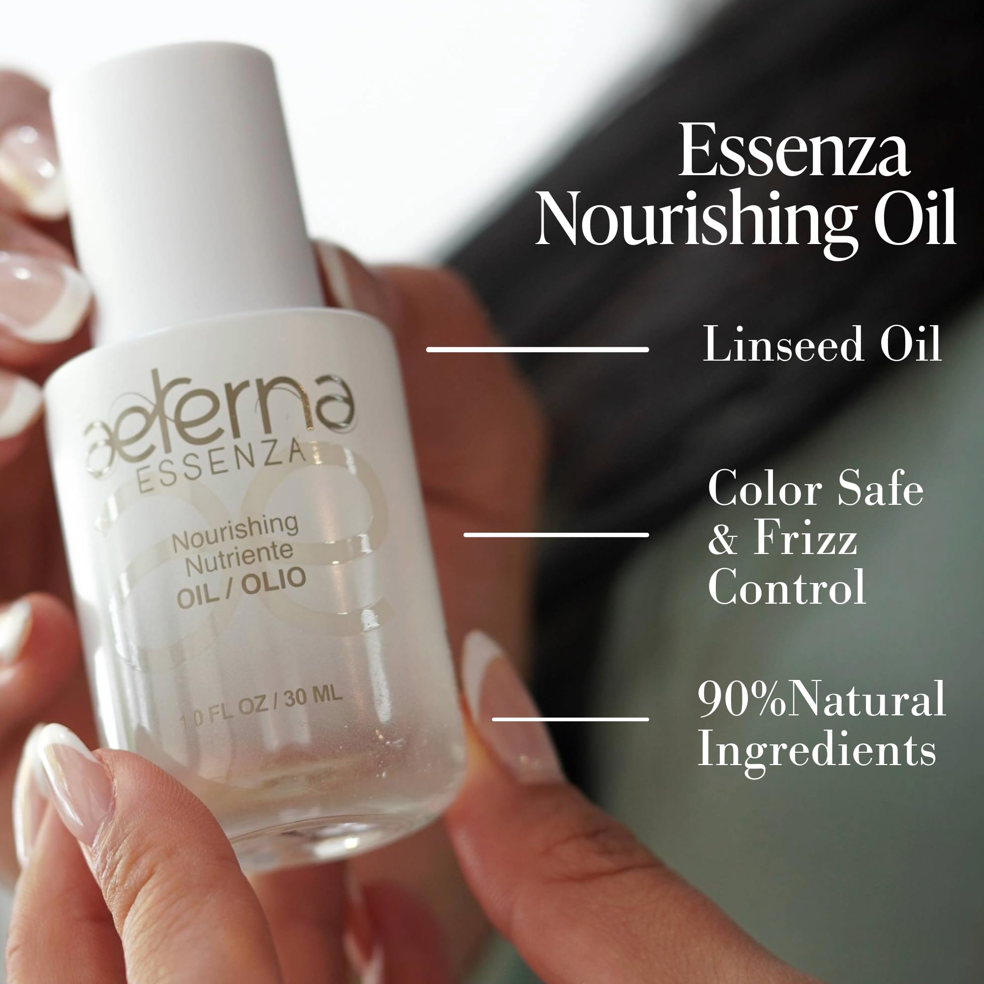 Aeterna ESSENZA Nourishing Hair Oil | Linseed & UV Protection | Lightweight, Non-Greasy – 30 ml