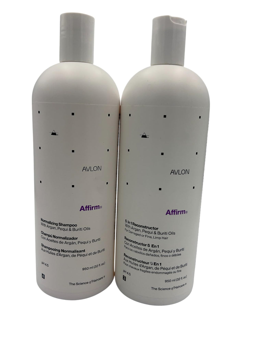 Affirm 5-in-1 Reconstructor + Normalizing Shampoo Combo (32 oz Each) – Professional Hair Repair System for Damaged or Fine, Limp Hair