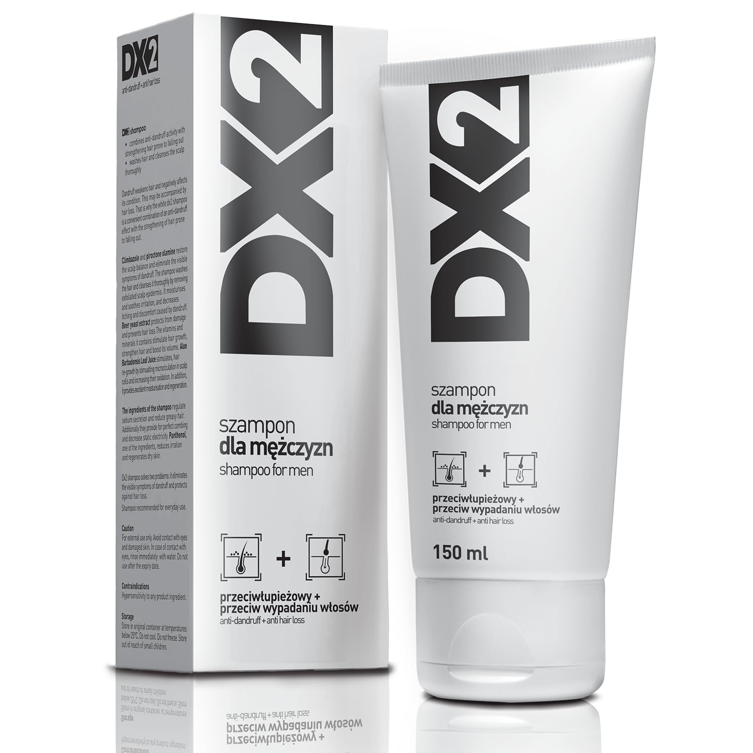 Aflofarm DX2 - Anti-Dandruff + Anti Hair-Loss Shampoo for Men | Double-Action Formula (150 ml)