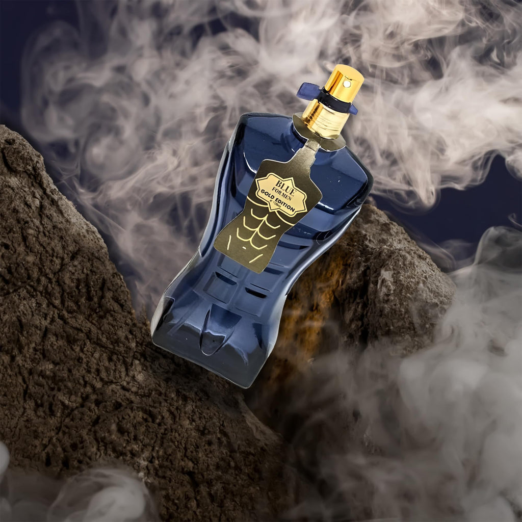AFLUXE Blue For Men Gold – Sensual Woody Eau de Parfum, Long-Lasting Fresh & Warm Scent, 100 ml