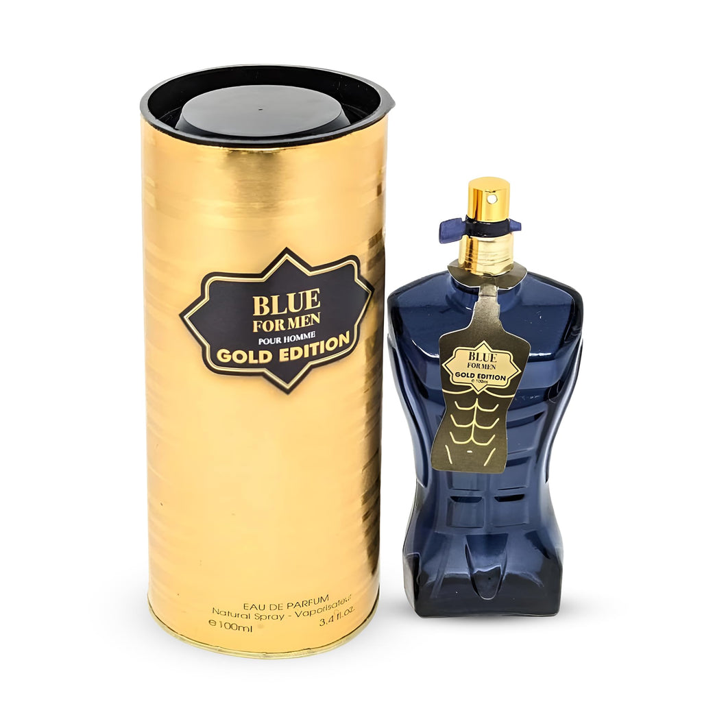 AFLUXE Blue For Men Gold – Sensual Woody Eau de Parfum, Long-Lasting Fresh & Warm Scent, 100 ml