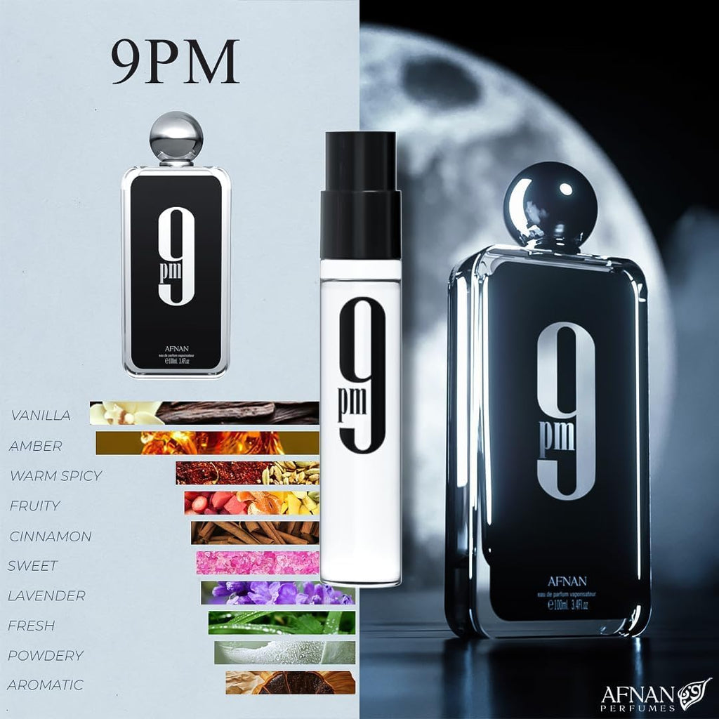 AFNAN 9 Series Discovery Kit — 5x 2ml Unisex Miniature Perfume Vials
