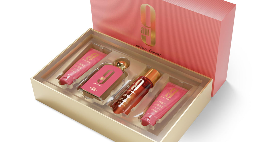 Afnan 9 AM Pour Femme Luxury Gift Set - 4-Piece Fragrance & Body Care Collection