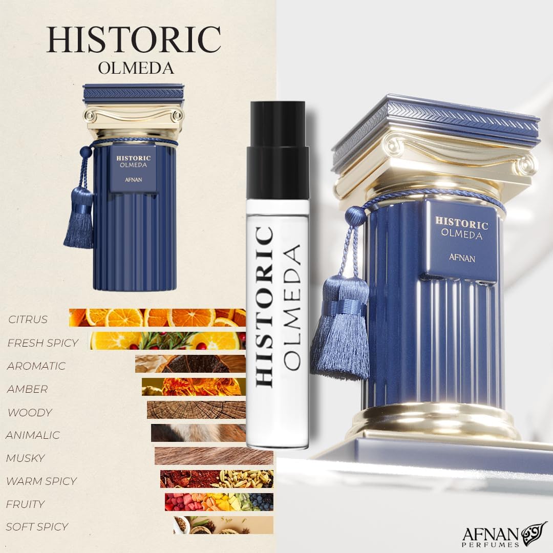 Afnan For Men Discovery Kit — 5 x 2ml Mini Fragrances (Turathi Electric, 9PM Elixir, Historic Sahara, Historic Olmeda, Rare Reef)