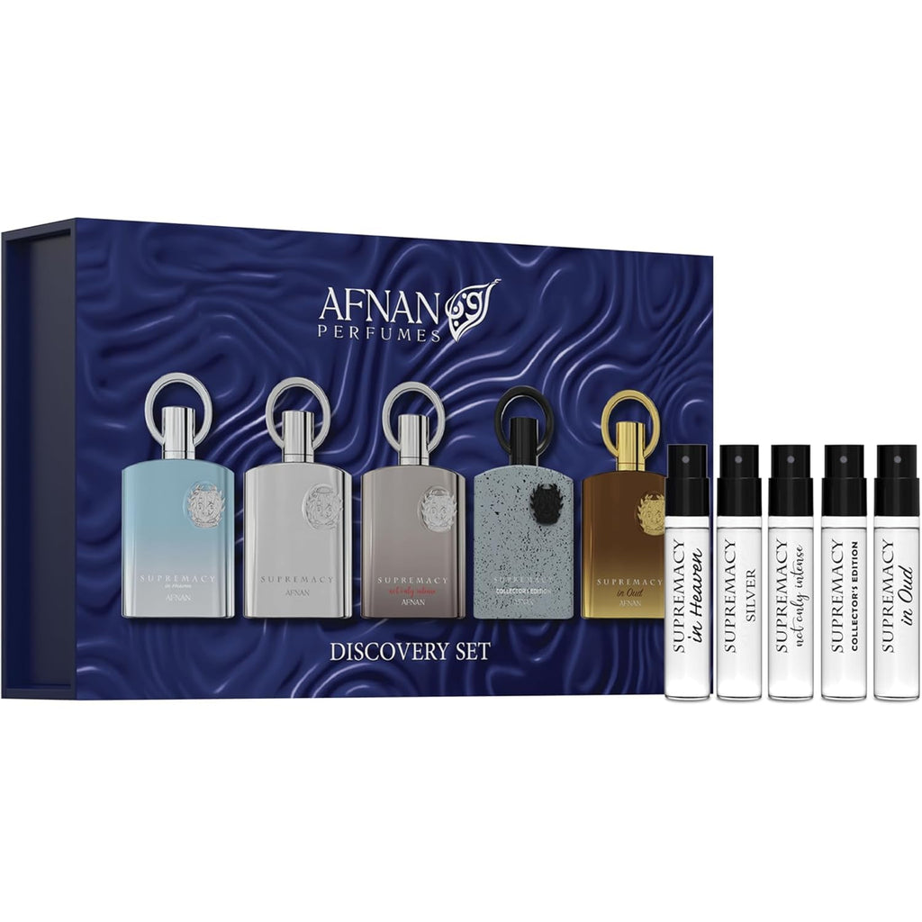Afnan Supremacy Homme Discovery Kit: 5x2ml Fragrance Vials for Sampling & Travel