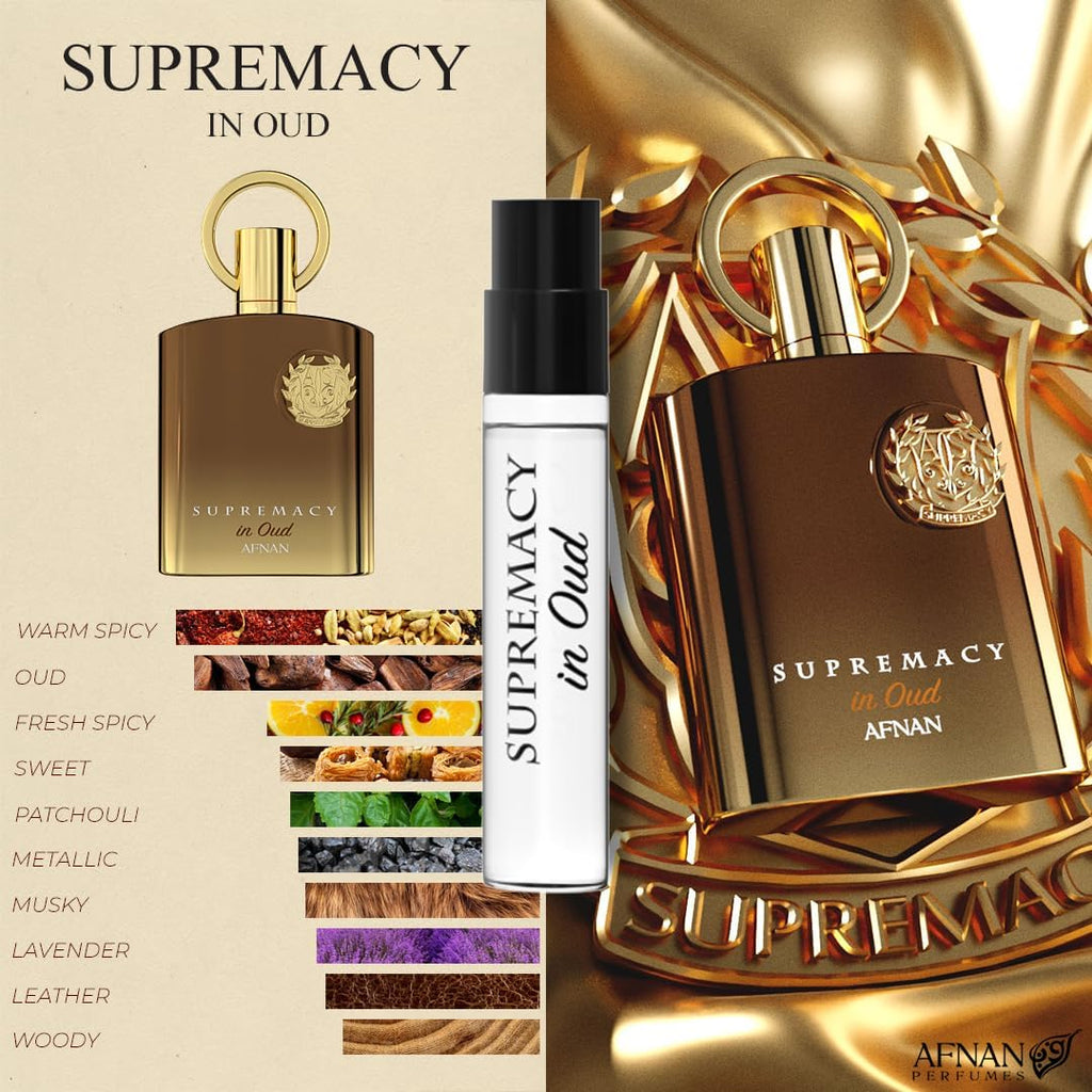 Afnan Supremacy Homme Discovery Kit: 5x2ml Fragrance Vials for Sampling & Travel