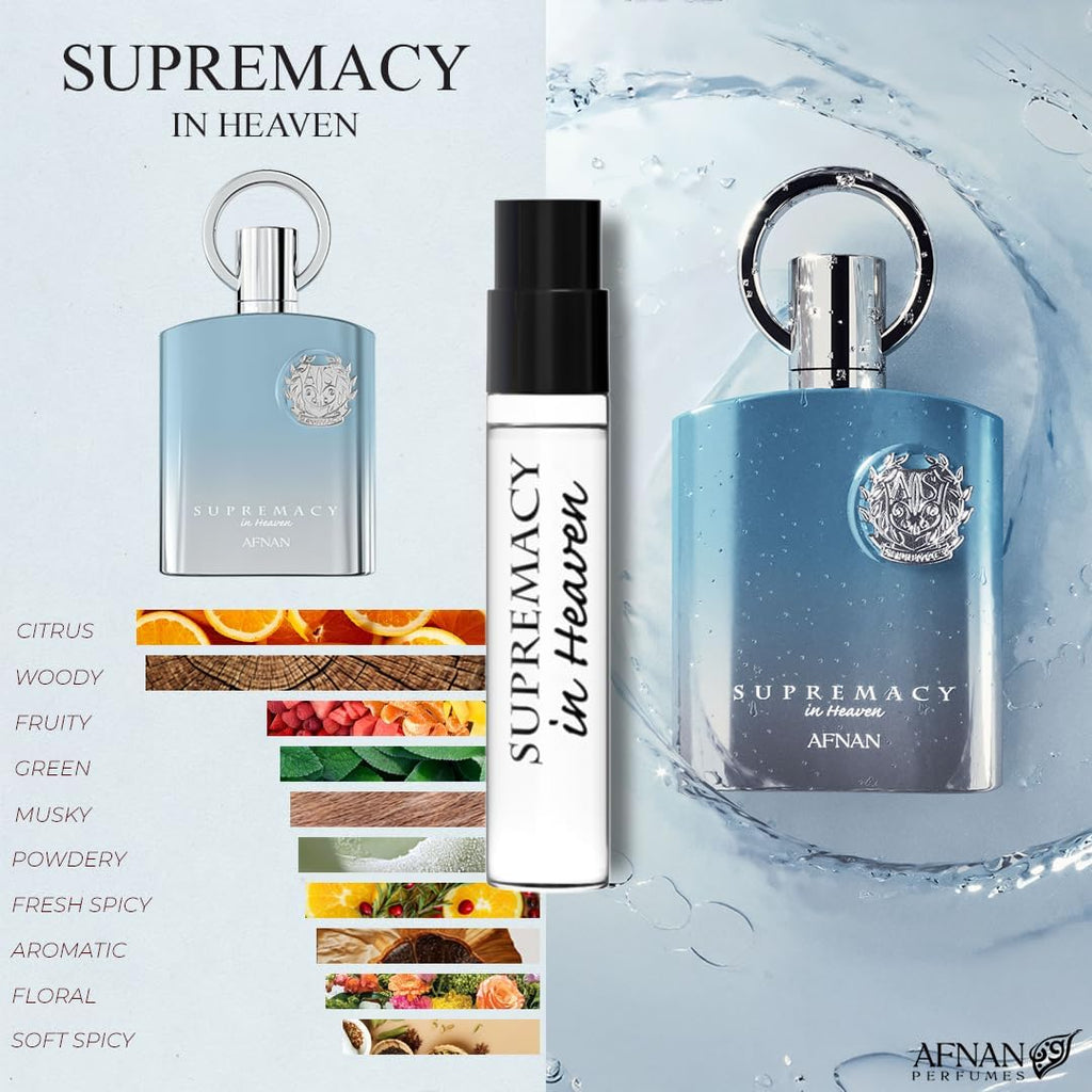 Afnan Supremacy Homme Discovery Kit: 5x2ml Fragrance Vials for Sampling & Travel