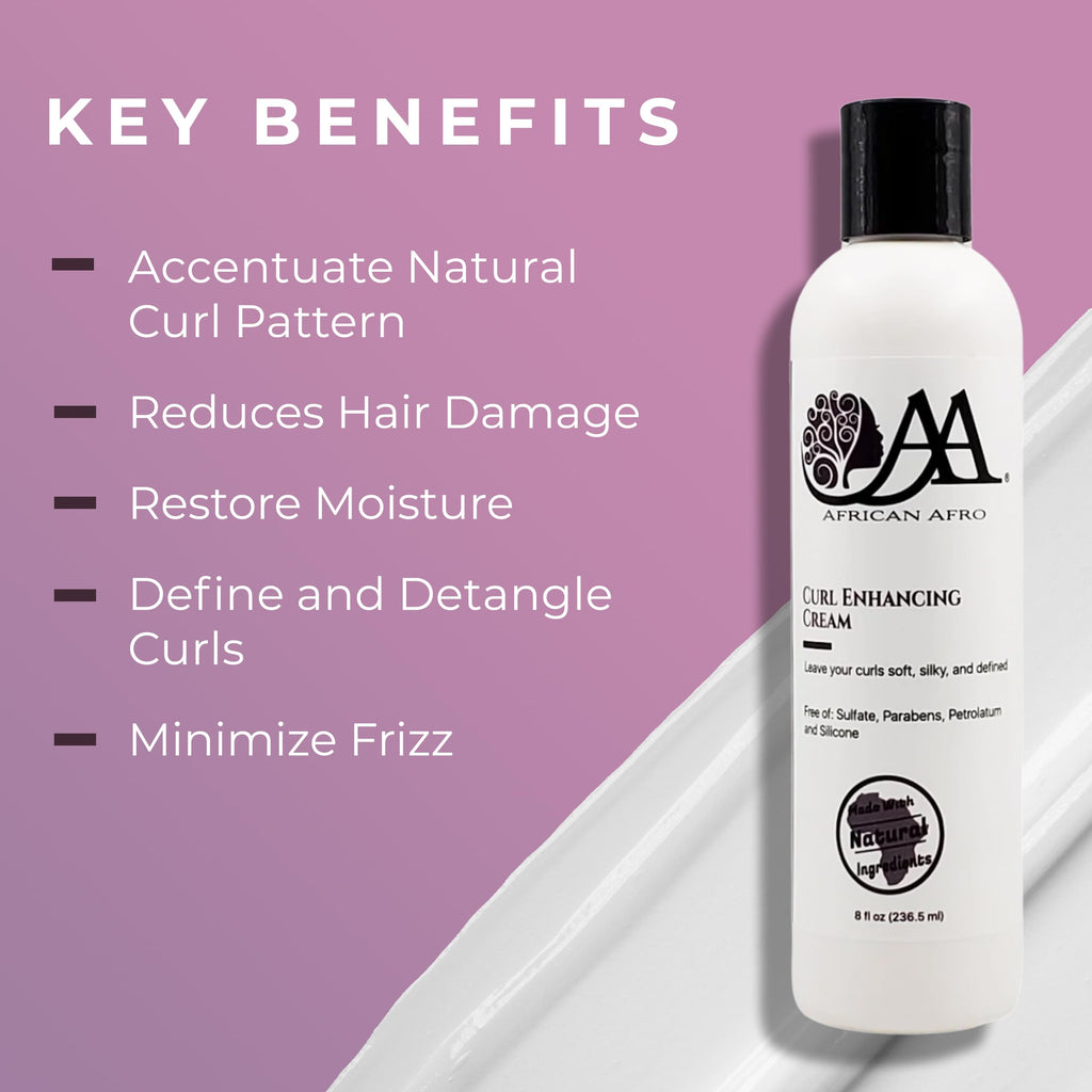African Afro AA Curl Enhancing Cream – Curl Defining for Medium to Coarse Curls | Avocado Oil | 8 oz