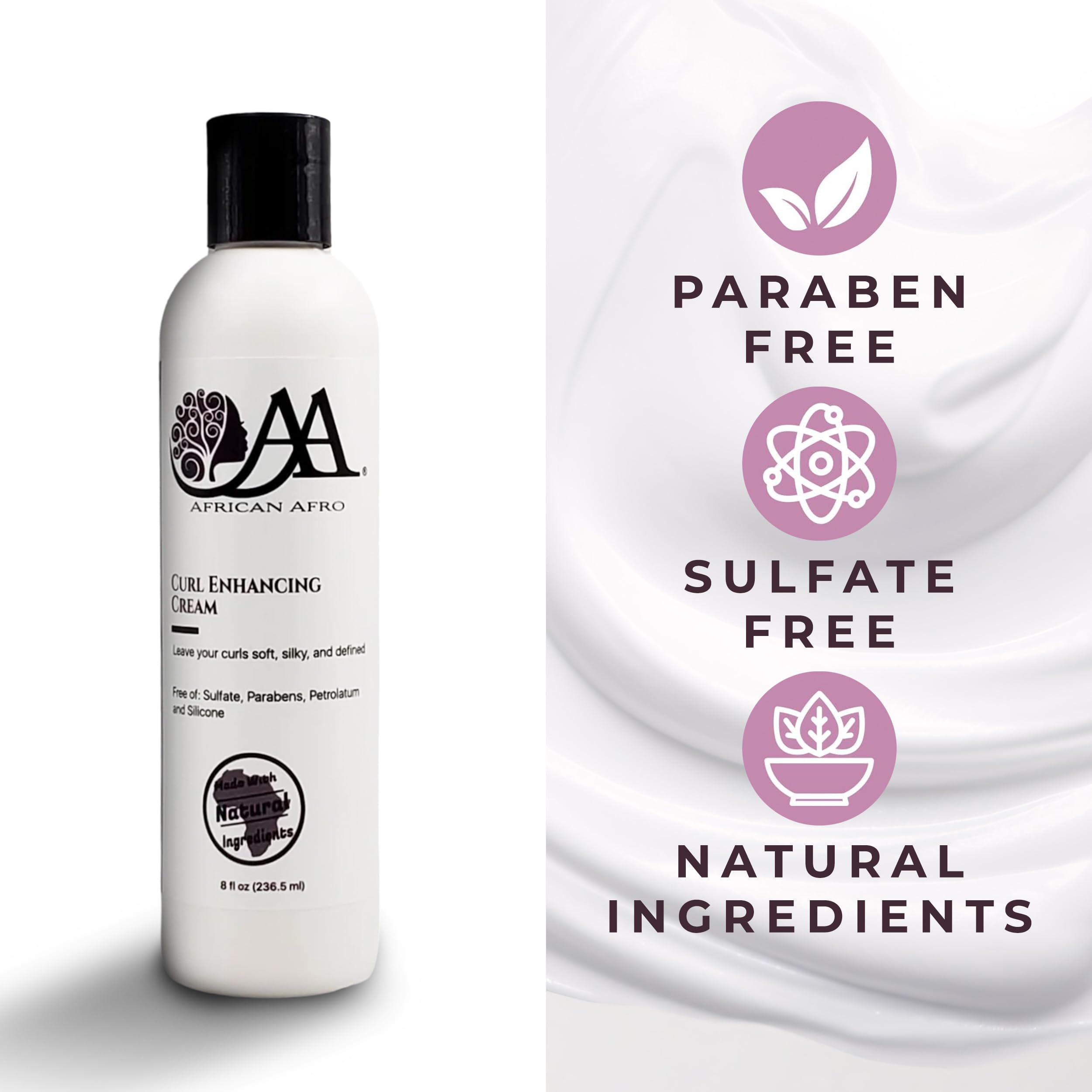 African Afro AA Curl Enhancing Cream – Curl Defining for Medium to Coarse Curls | Avocado Oil | 8 oz