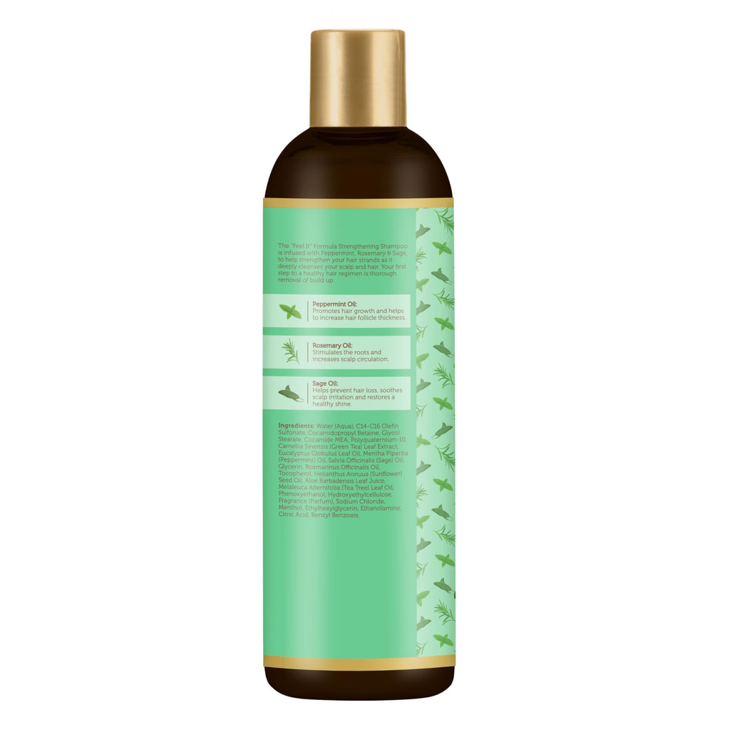 African Pride Feel It Formula Strengthening Shampoo – Peppermint, Rosemary & Sage – 12 oz (3-Pack)