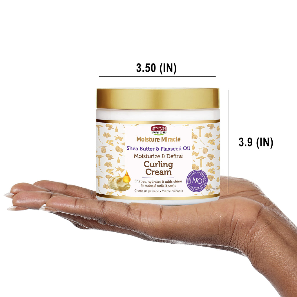 African Pride Moisture Miracle Curling Cream — 15 Oz (3 Pack) for Defined, Shiny Curls