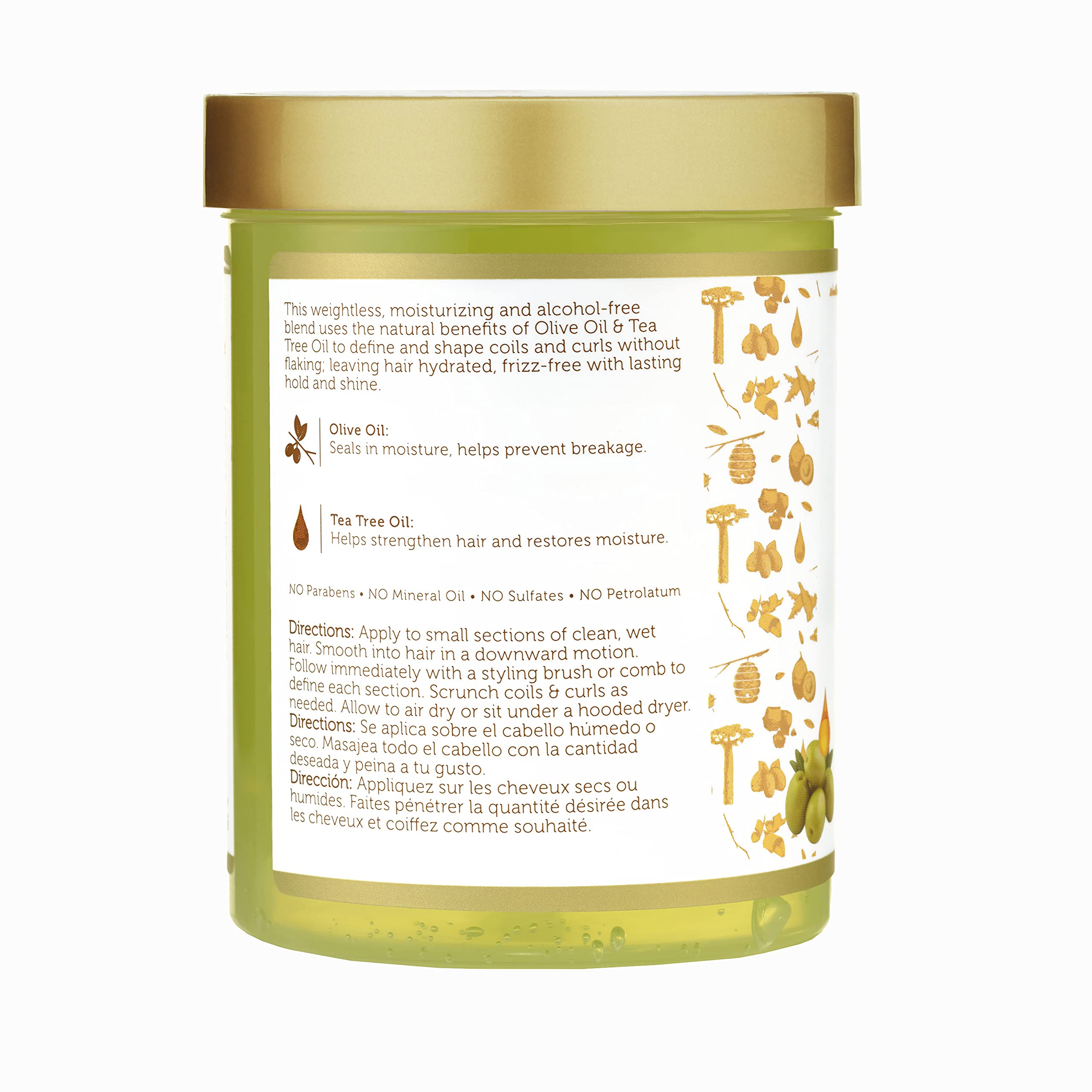 African Pride Moisture Miracle Olive & Tea Tree Oil Max Hold Styling Gel (3 Pack) – 18 oz