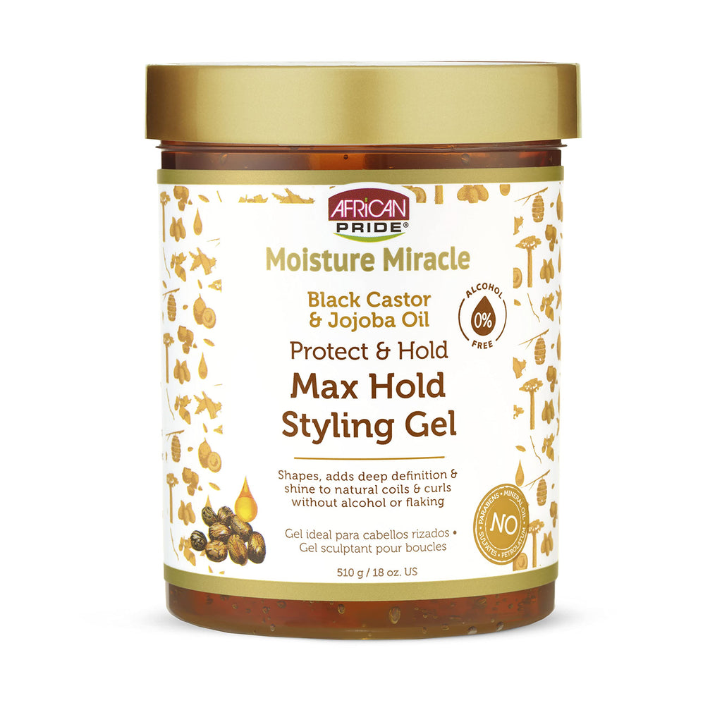 African Pride Moisture Miracle Protect & Hold Max Hold Styling Gel – 3 Pack, 18 oz
