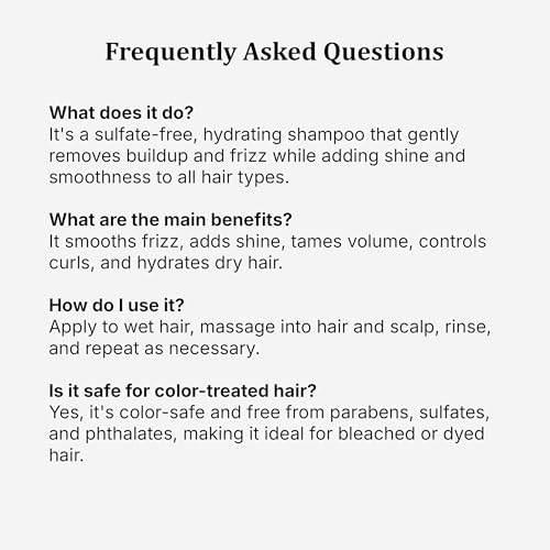 Agave Smoothing Shampoo – Hydration & Frizz Control | Color-Safe, Sulfate-Free (33.8 oz) | Agave Healing Oil
