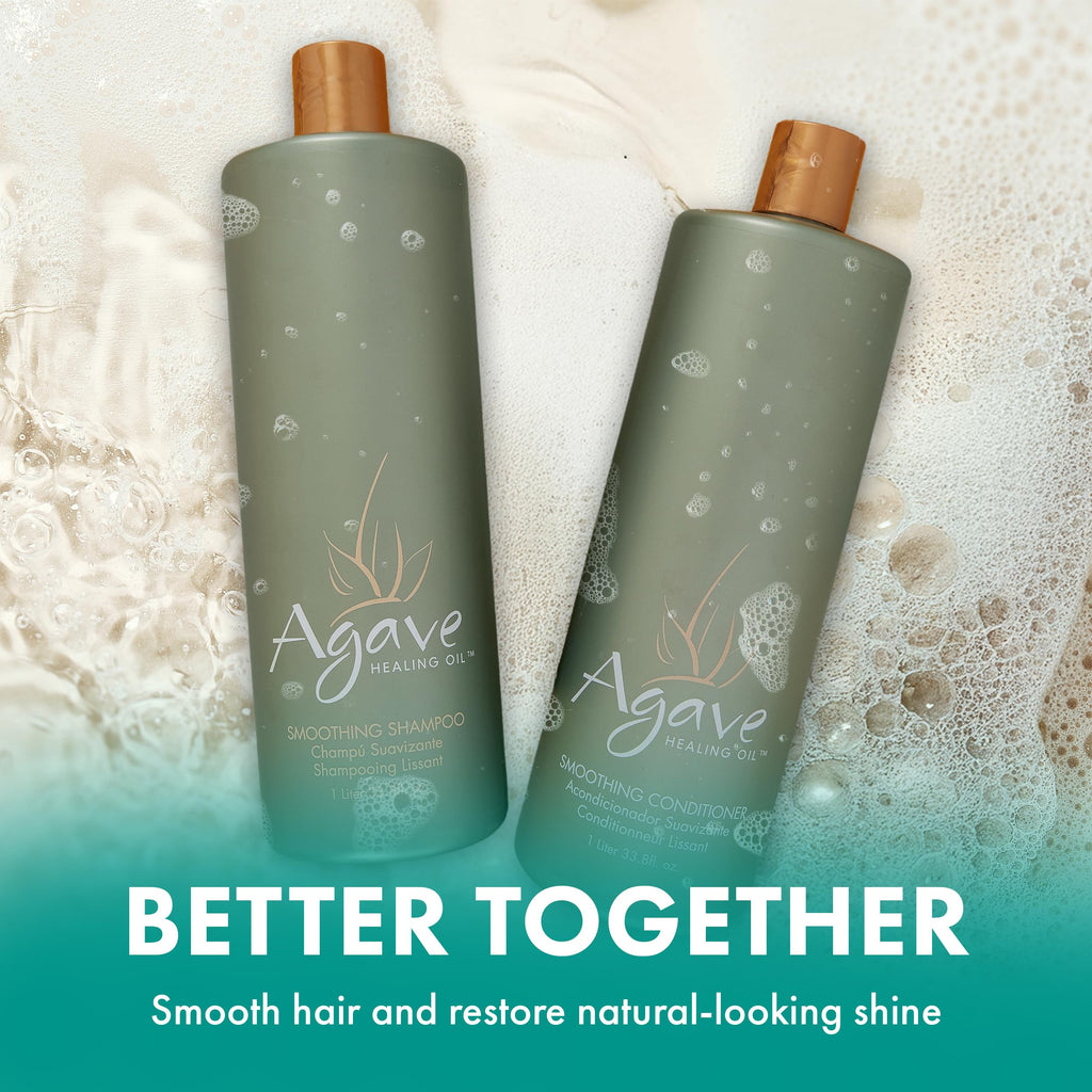 Agave Smoothing Shampoo – Hydration & Frizz Control | Color-Safe, Sulfate-Free (33.8 oz) | Agave Healing Oil