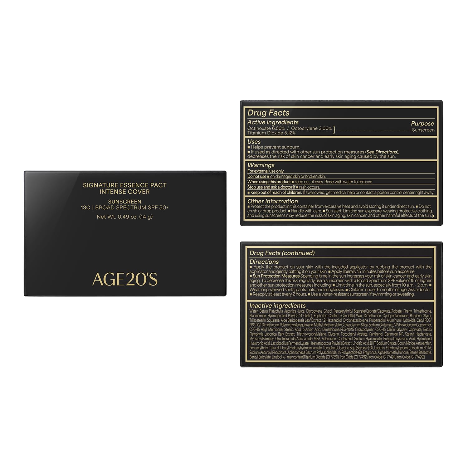 AGE 20's Signature Essence Pact SPF 50+ 13C Porcelain – Cream Foundation with Dewy Finish & Natural Coverage | Korean Cushion Foundation