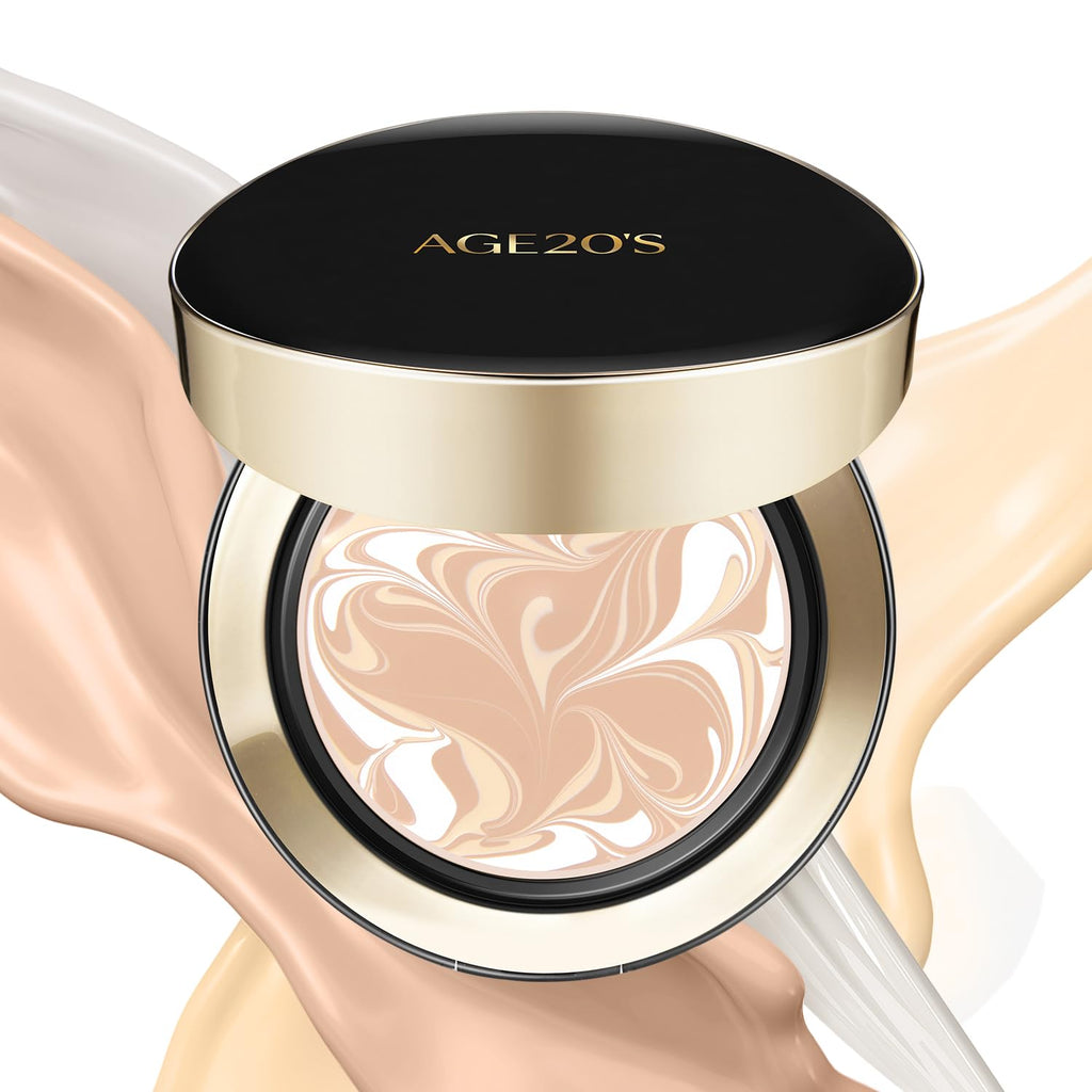AGE 20's Signature Essence Pact SPF 50+ 13C Porcelain – Cream Foundation with Dewy Finish & Natural Coverage | Korean Cushion Foundation