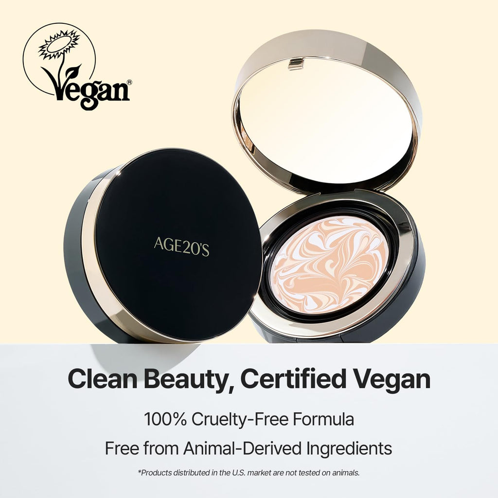 AGE 20's Signature Essence Pact – Vegan Korean Cushion Foundation SPF 50+ Dewy Glow