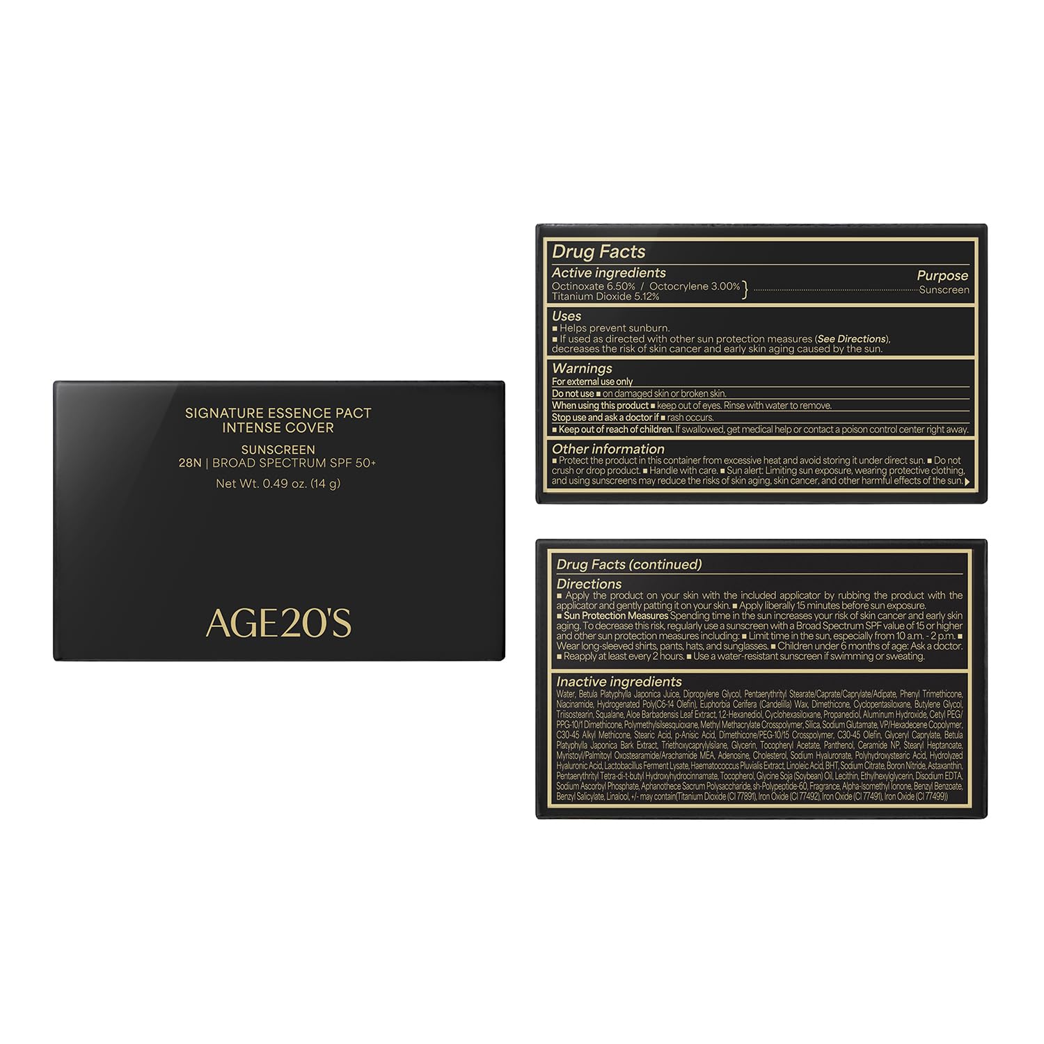 AGE 20's Signature Essence Pact SPF 50+ Cream Foundation – 28N Walnut | Dewy Finish & Natural Coverage