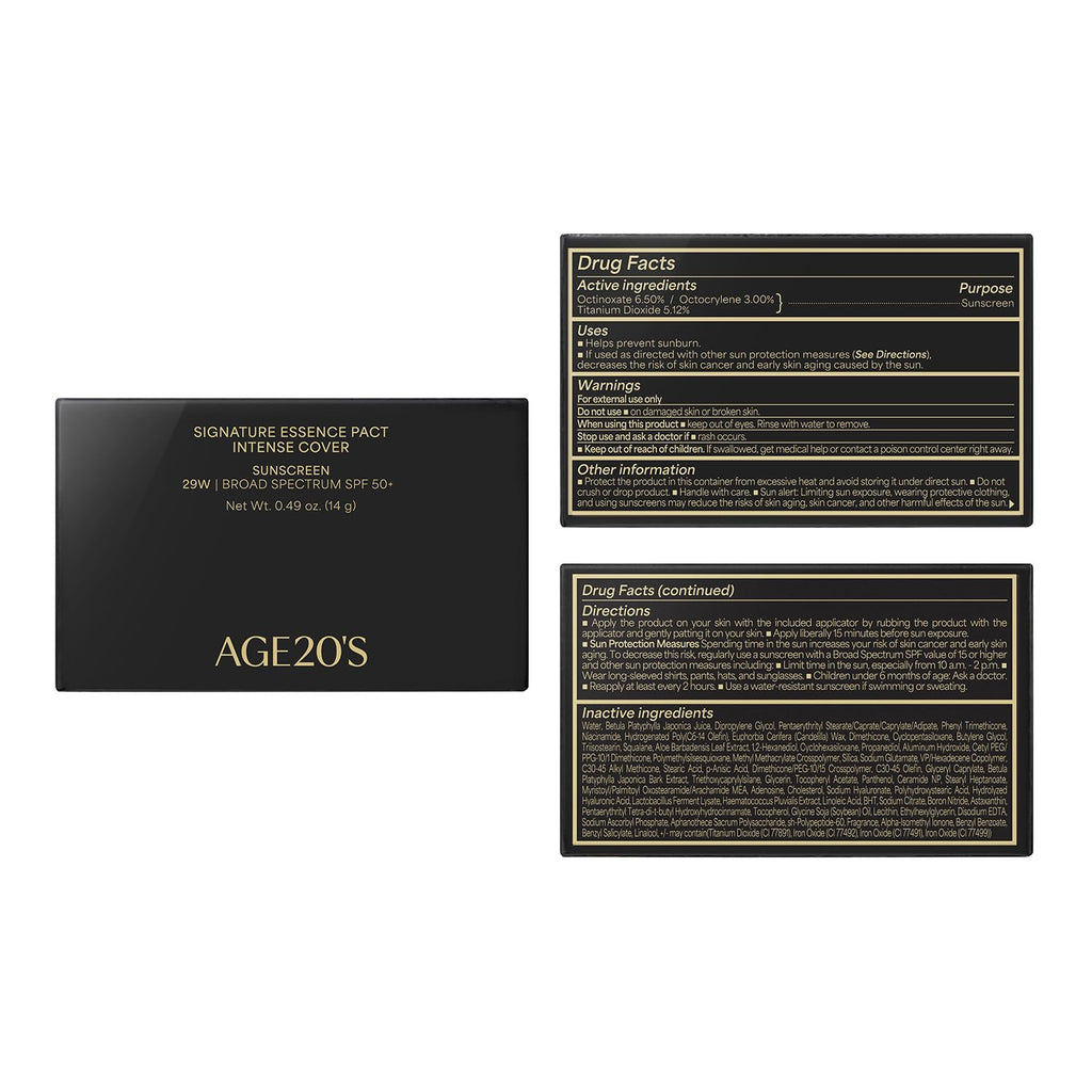 AGE20S Signature Essence Pact SPF50+ 29W Caramel – Cream Cushion Foundation, Dewy Finish