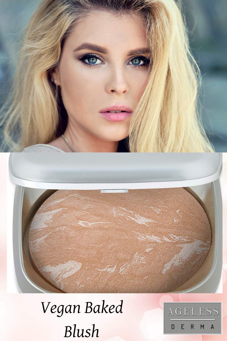 Ageless Derma Baked Mineral Makeup Healthy Blush – Apricot Swirl, Made in USA