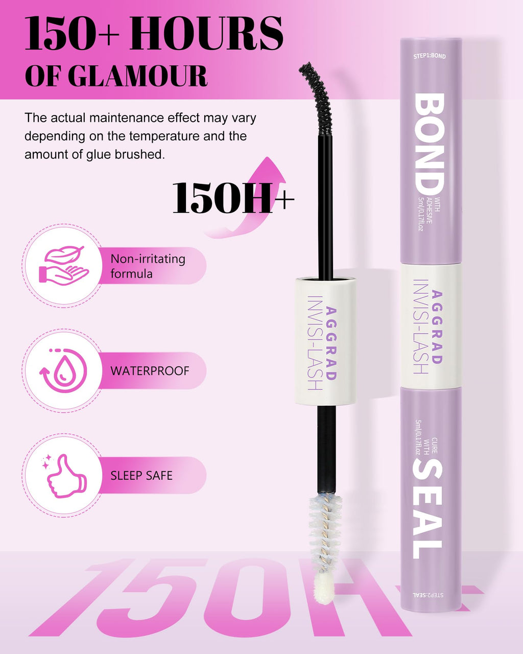 AGGRAD Flora Lash Clusters Kit Wispy Hybrid 8-18mm DIY Lashes with Bond & Seal
