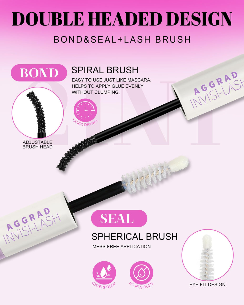 AGGRAD Flora Lash Clusters Kit Wispy Hybrid 8-18mm DIY Lashes with Bond & Seal